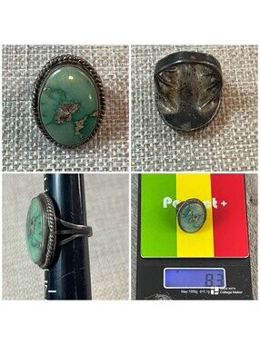 Vintage Southwestern Sterling Silver Turquoise Ring, Size 6